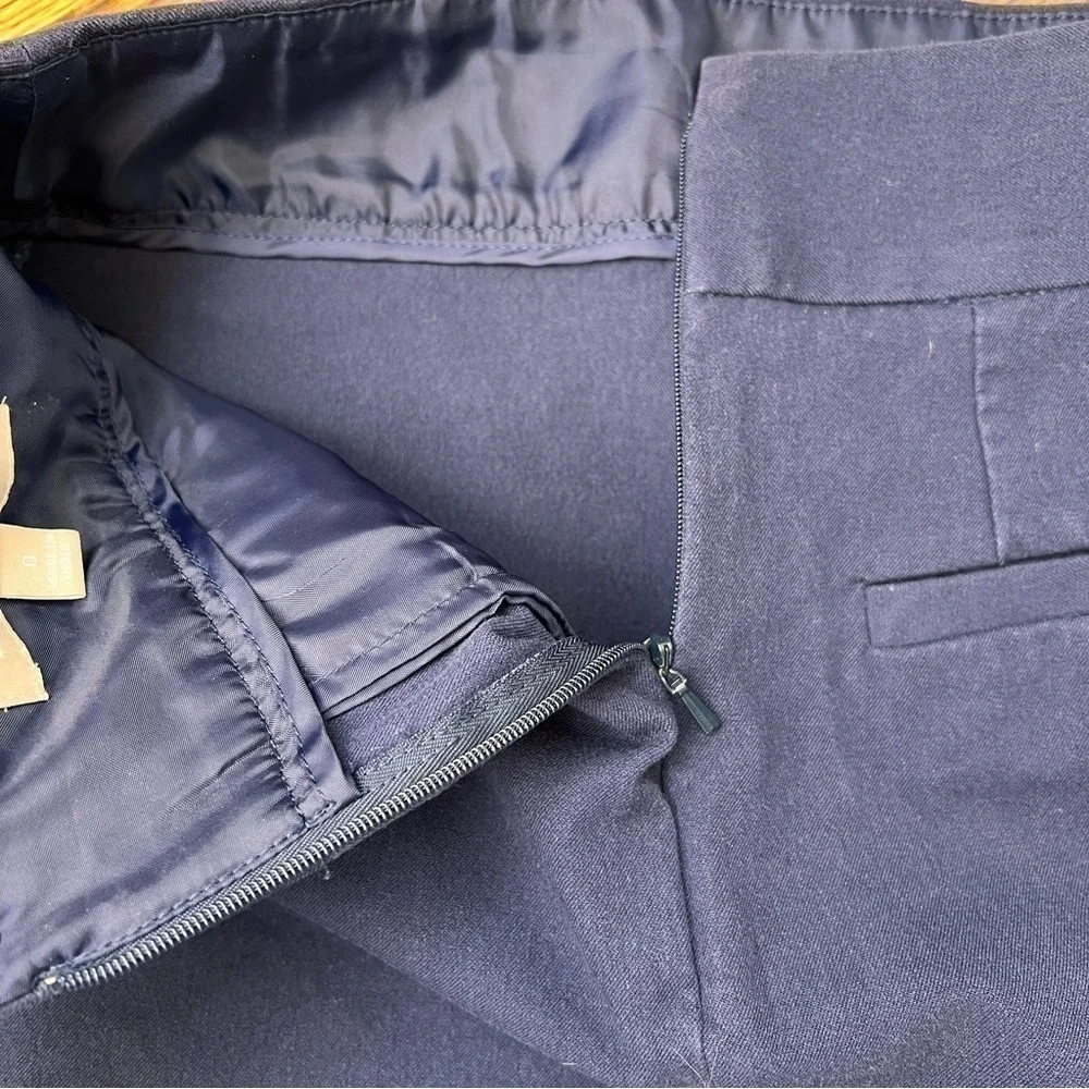 Banana Republic Pencil Skirt Sz 0 Navy Work wear Faux Pocket Academia Minimalist